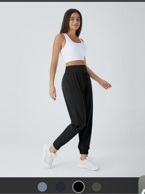 HALARA Black High-Waist Jogger Pants Large